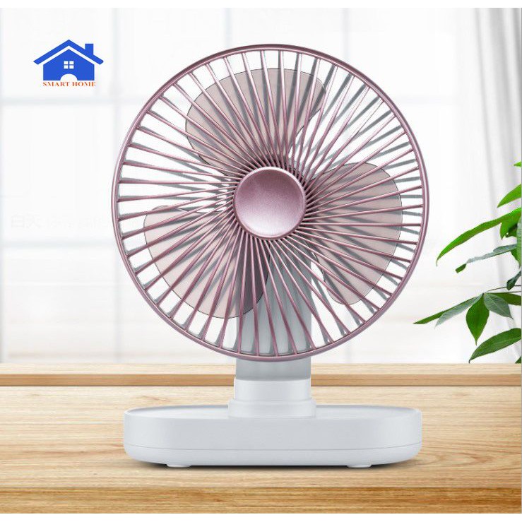 Quạt tích điện để bàn sử dụng 12h liên tục  xoay tự động mọi hướng - Quạt tích điện để bàn cỡ lớn to khỏe pin bền