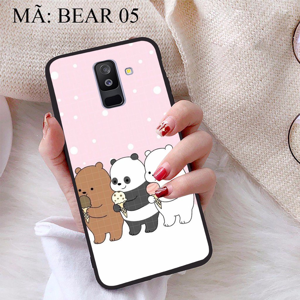 Ốp lưng Samsung A6 Plus 2018 viền dẻo TPU BST Gia Đình Nhà Gấu