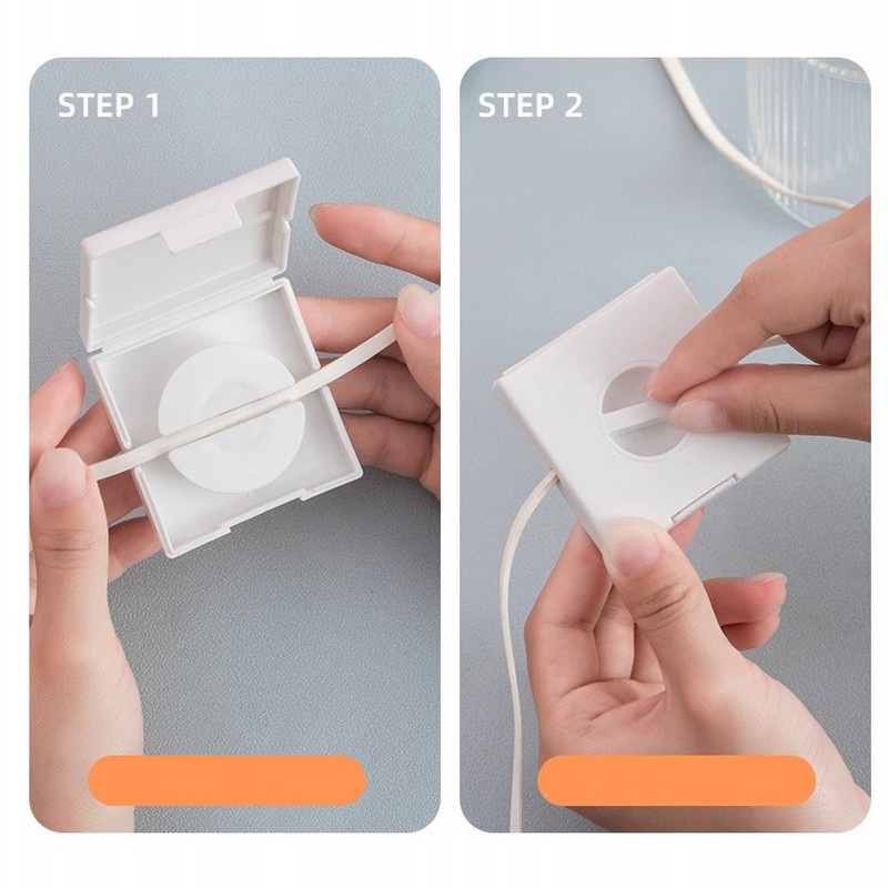 1 Hộp Đựng Dây Cáp Sạc 2 Trong 1 Có Thể Xoay Được Kèm Giá Đỡ Tiện Dụng