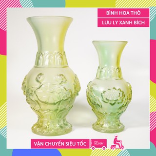 Bình hoa lưu ly xanh ngọc thờ cúng cao cấp - Nhiều cỡ