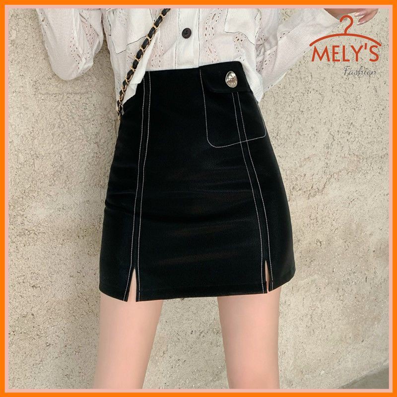 Chân váy ngắn chữ A chỉ nổi đơn giản đẹp sang trọng vô cùng tôn dáng Mely's Fashion CV09