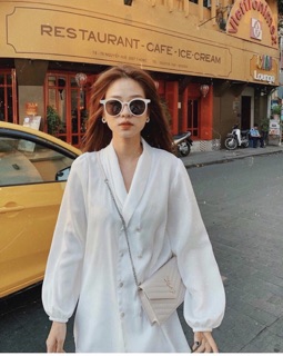 ÁO VEST DÁNG DÀI TAY PHỒNG