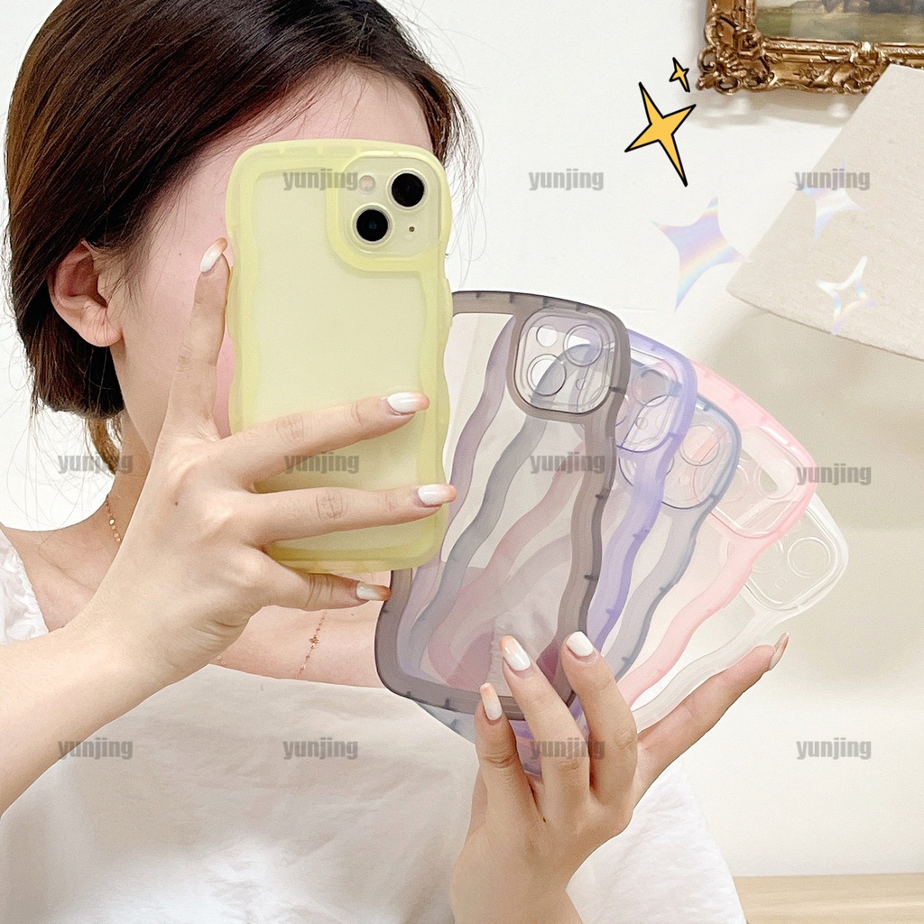 Ốp Điện Thoại Trong Suốt Họa Tiết Lượn Sóng Đơn Giản Cho iPhone 13 12 11 Pro Max XSMAX XS XR X 6 7 8 Plus SE 2020