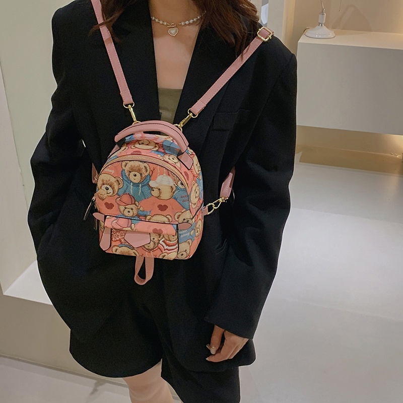 Ba Lô Da Mềm Mini Hình Gấu Dễ Thương Cho Nữ