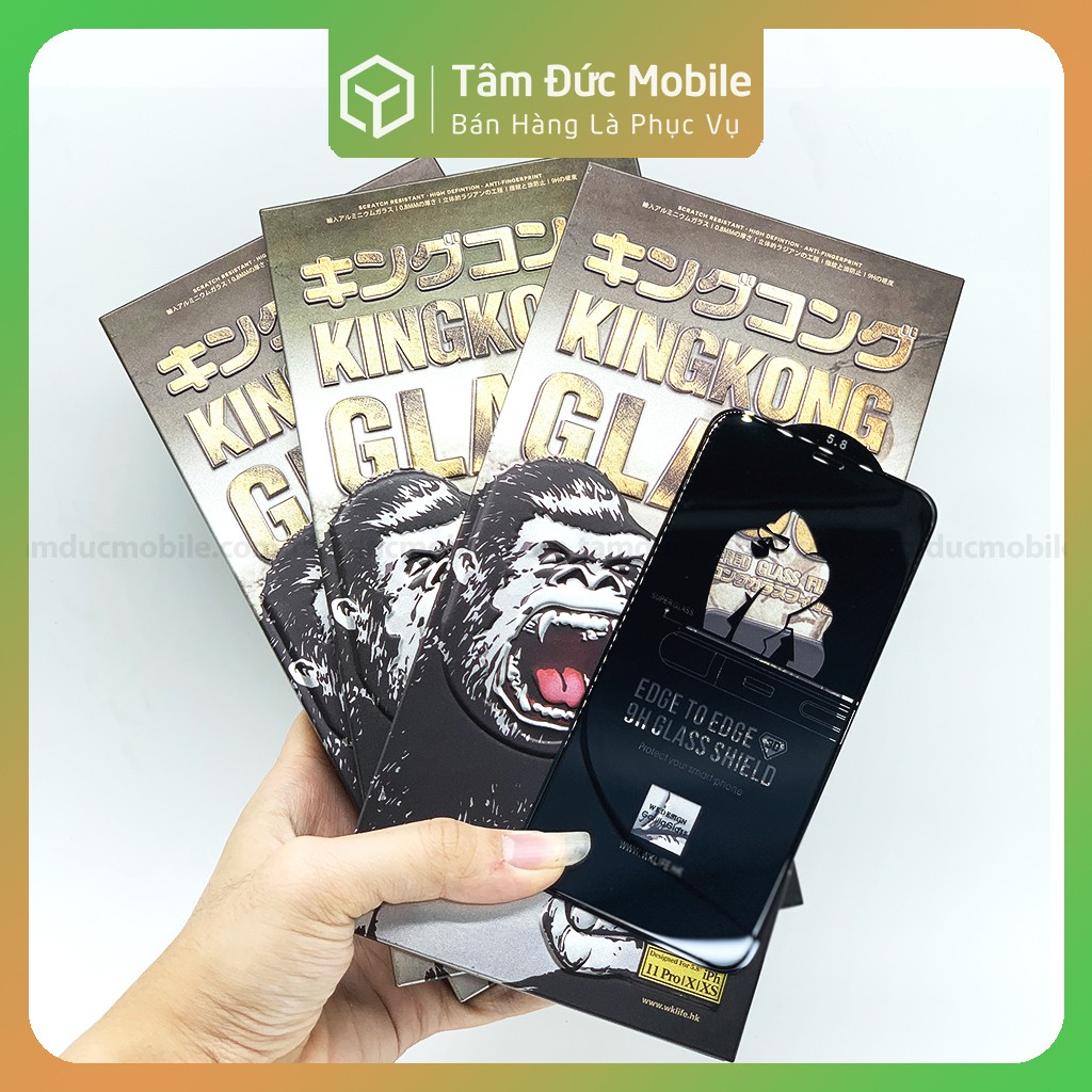 Miếng Dán Kính Cường Lực King Kong 9H Chính Hãng Full Hộp Sắt