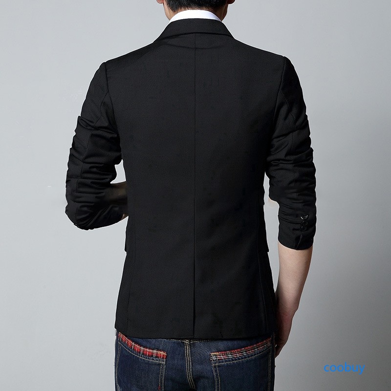Áo khoác blazer dáng mảnh màu trơn tay dài cho nam giới | BigBuy360 - bigbuy360.vn