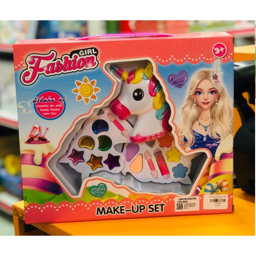 Bộ trang điểm cho bé ngựa kỳ lân unicorn - Bộ trang điểm búp bê nhiều màu sắc