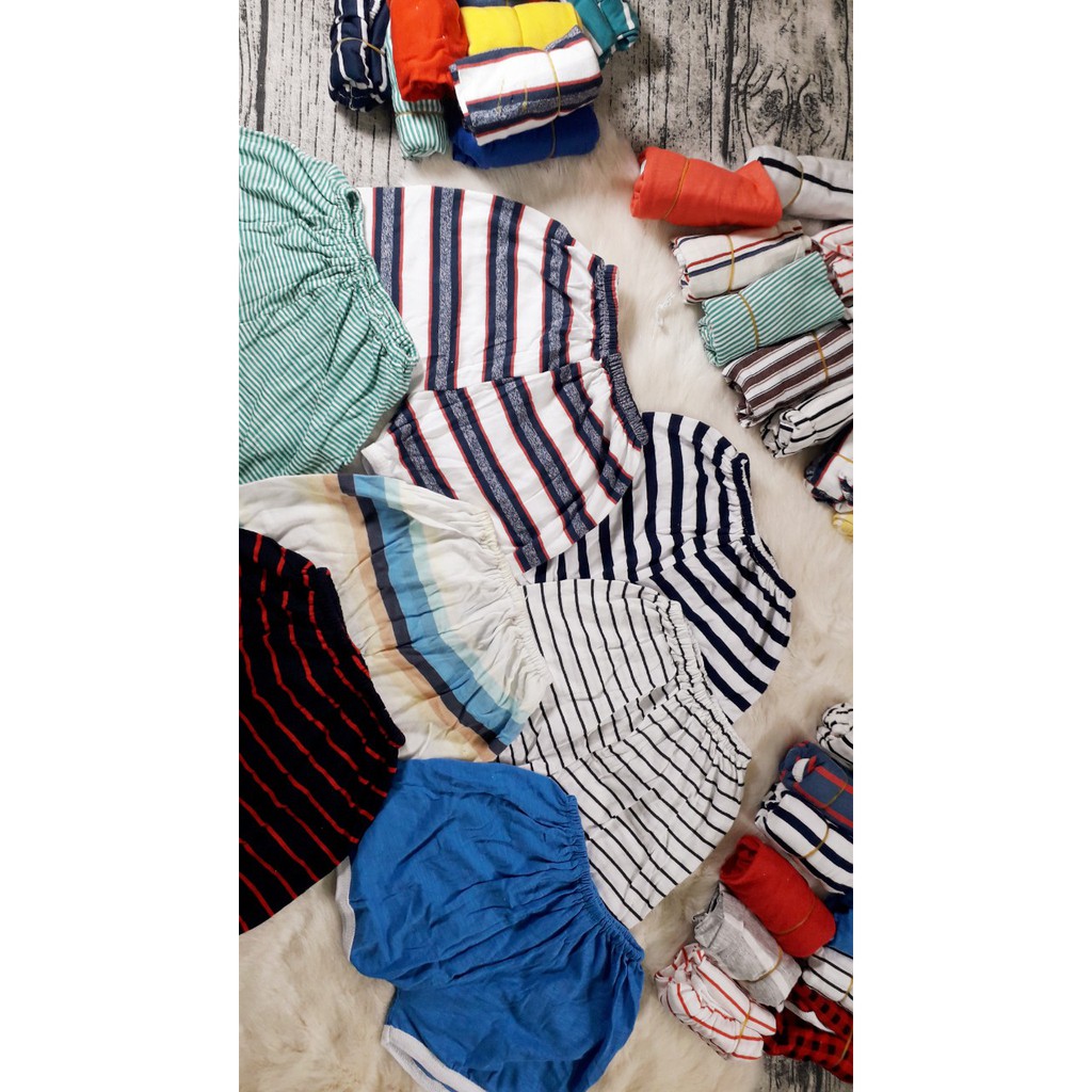 sỉ 1 lố 10 cái quần đùi mặc hè thoáng mát cho con từ 0-12 tháng