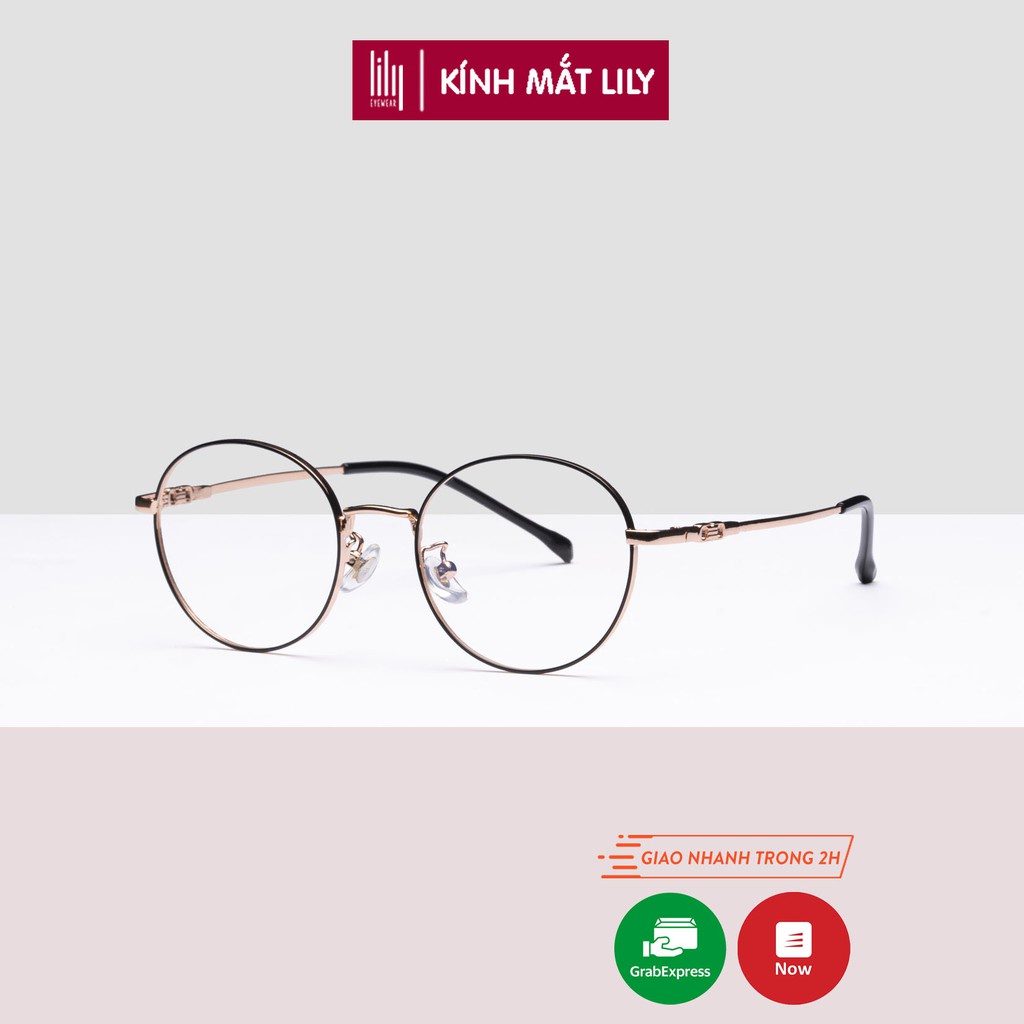 Gọng kính giả cận nữ Lilyeyewear mắt tròn TITANIUM dẻo thanh mảnh nhẹ nhàng 2840 | BigBuy360 - bigbuy360.vn