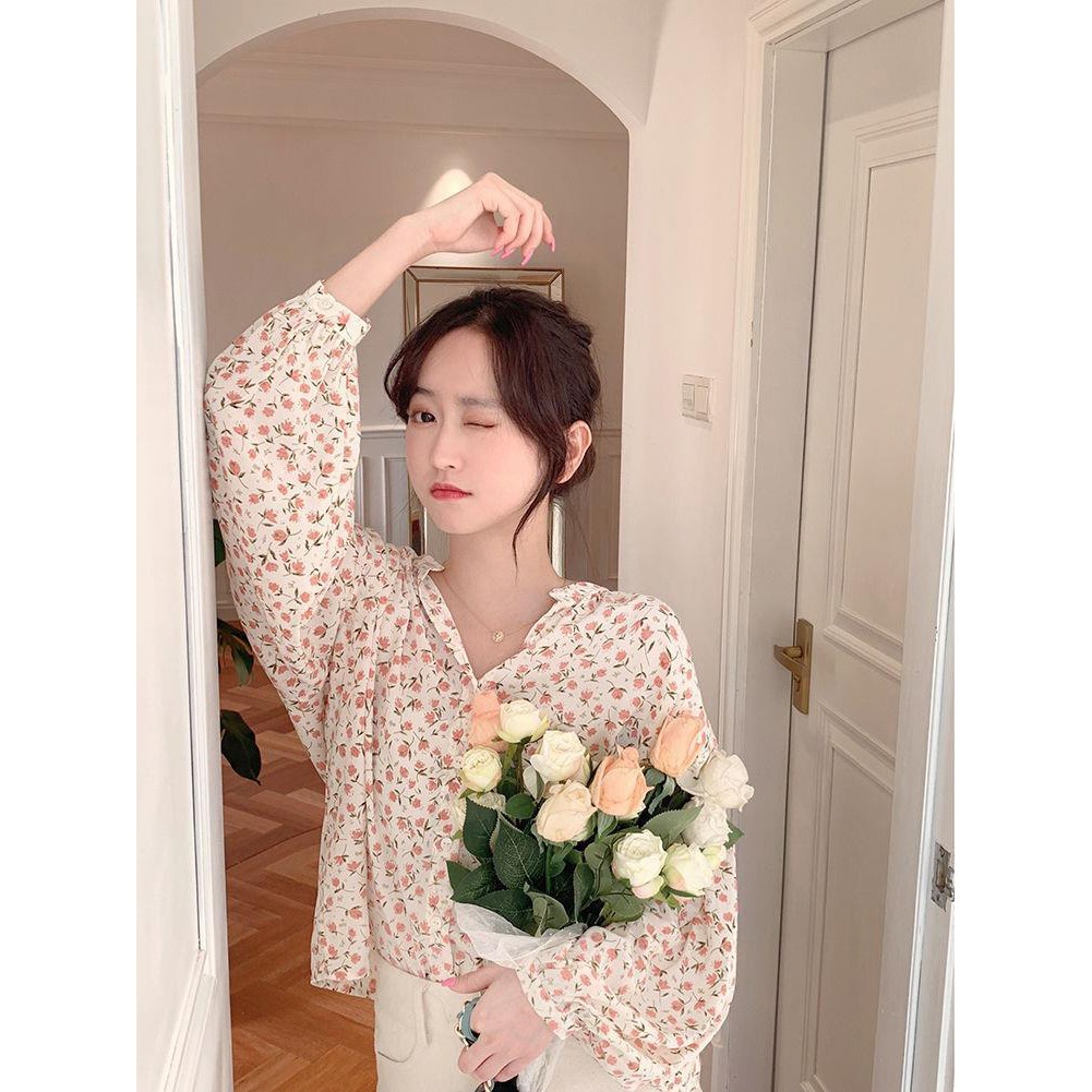 Áo Sơ Mi Chiffon Tay Rộng Kiểu Hàn Quốc Thiết Kế Xinh Xắn Cho Nữ | BigBuy360 - bigbuy360.vn