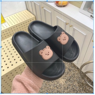 Dép quai ngang THÁI hình gấu trà sữa đáng yêu