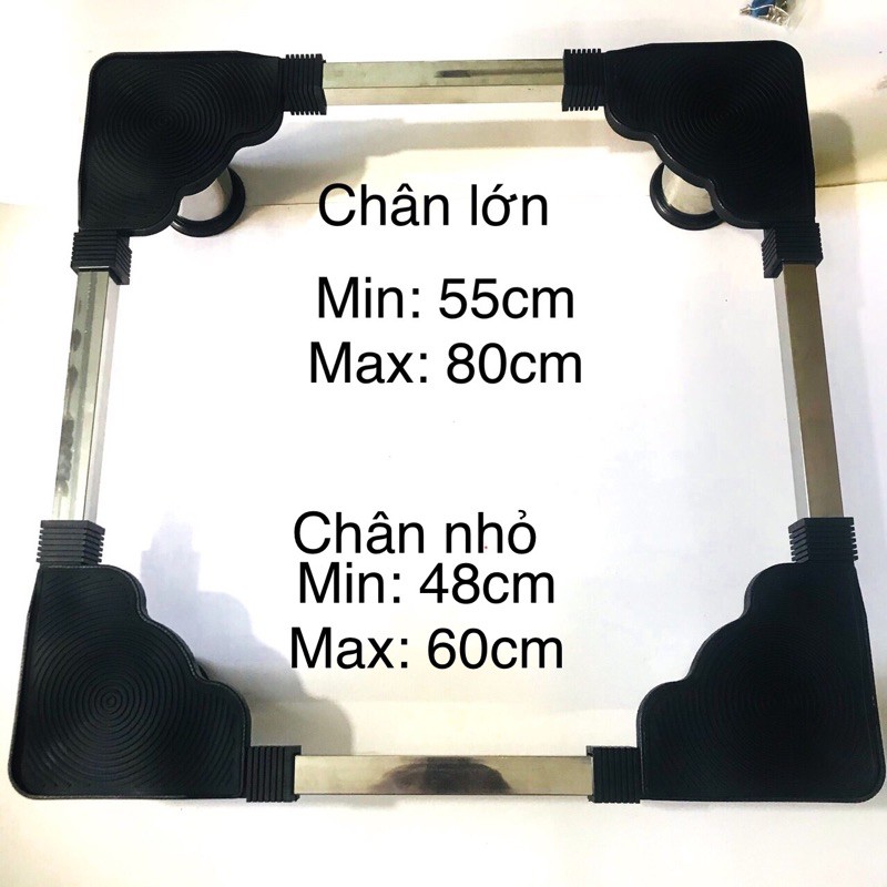 Chân kê tủ lạnh máy giặc inox, chân để tủ lạnh máy giặt