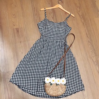 Đầm váy freesize caro nơ sau