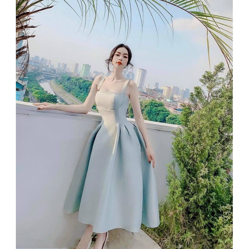 đầm xoè xếp ly eo (ảnh và video thật 1000%)