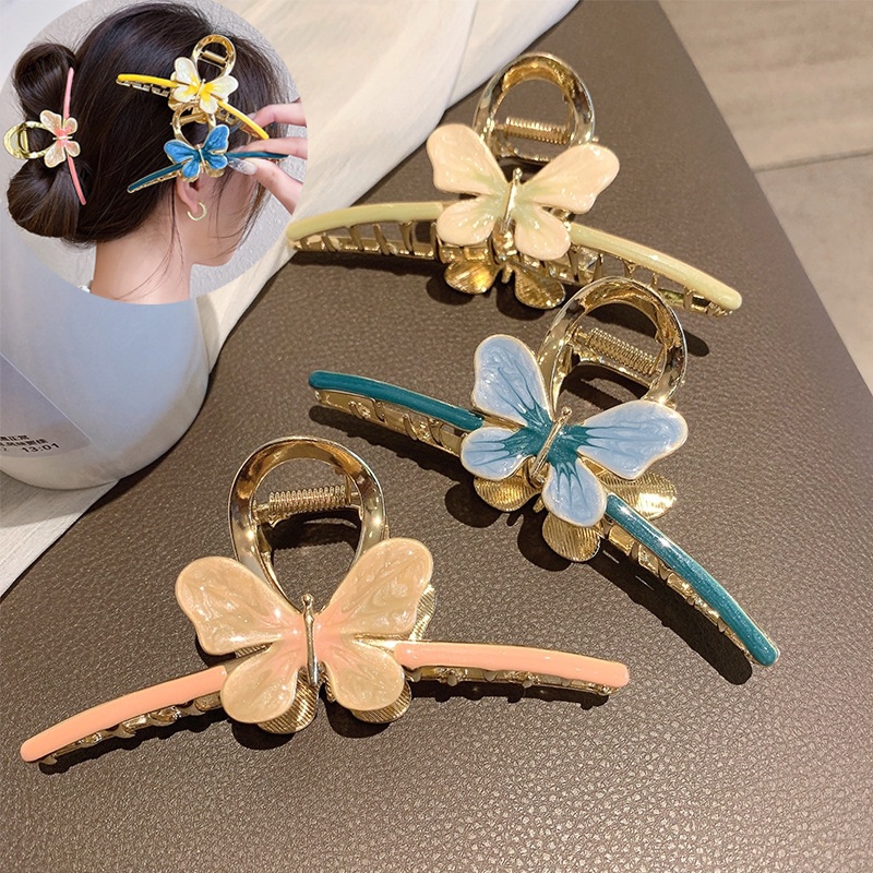 Kẹp Tóc Kim Loại Cỡ Lớn Hình Bướm Thời Trang Hàn Quốc Cho Nữ
