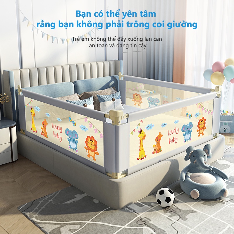Thanh chắn giường cho bé, Bản nâng cấp mới nhất thành chặn giường dạng trượt cao tối đa 92cm có phù hợp bé trai, bé gái