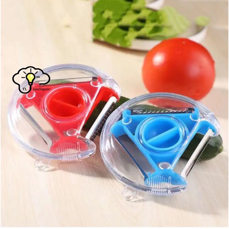 Dao gọt vỏ 3 trong 1 hình tròn, nạo vỏ, gọt hoa quả, xoay Để Đổi Lưỡi Dao