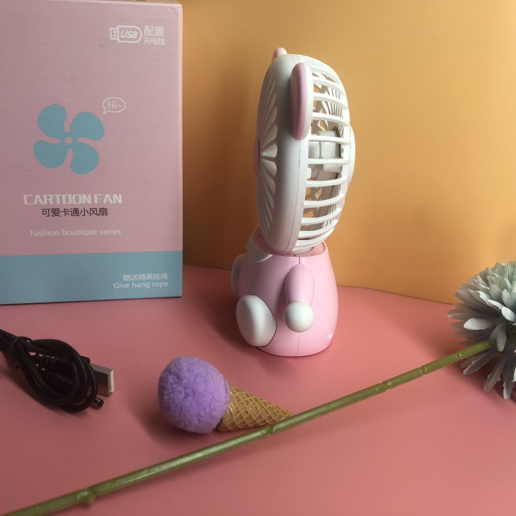 Quạt Mini Cầm Tay [Sota] Quạt Tích Điện CARTOONFAN CS1186 Mini USB Fan Di Động, Để Bàn | BigBuy360 - bigbuy360.vn