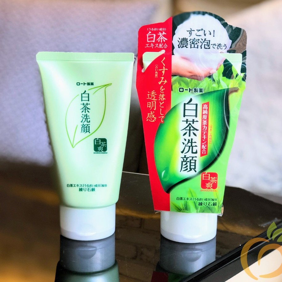 Sữa Rửa Mặt Trắng Da, Ngừa mụn Trà Xanh Rohto Shirochasou Green Tea 120ml