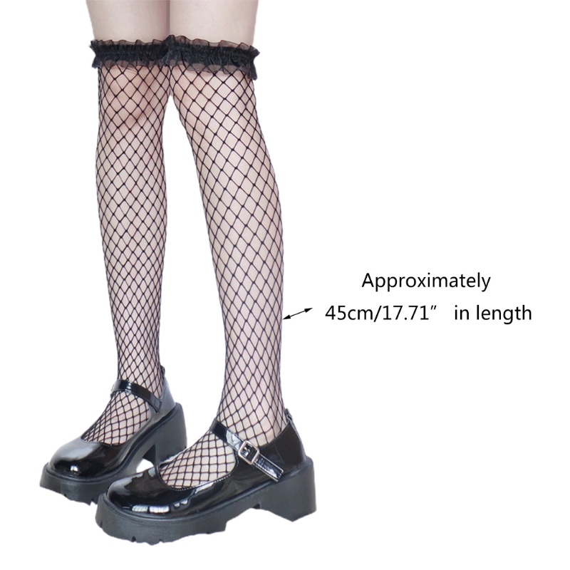 Vớ lưới dài qua gối phong cách Lolita Nhật Bản dễ thương cho nữ | BigBuy360 - bigbuy360.vn