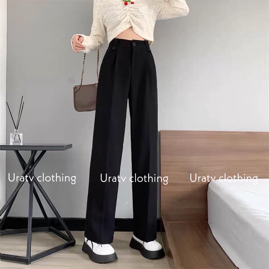 [FREESHIP-ẢNH THẬT] Quần tây suông cúc nổi