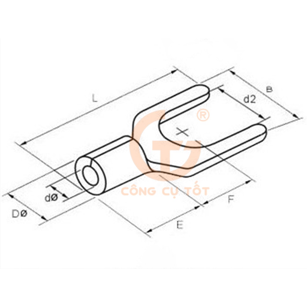 Túi 100 đầu cos chĩa chữ Y (SV) bọc nhựa