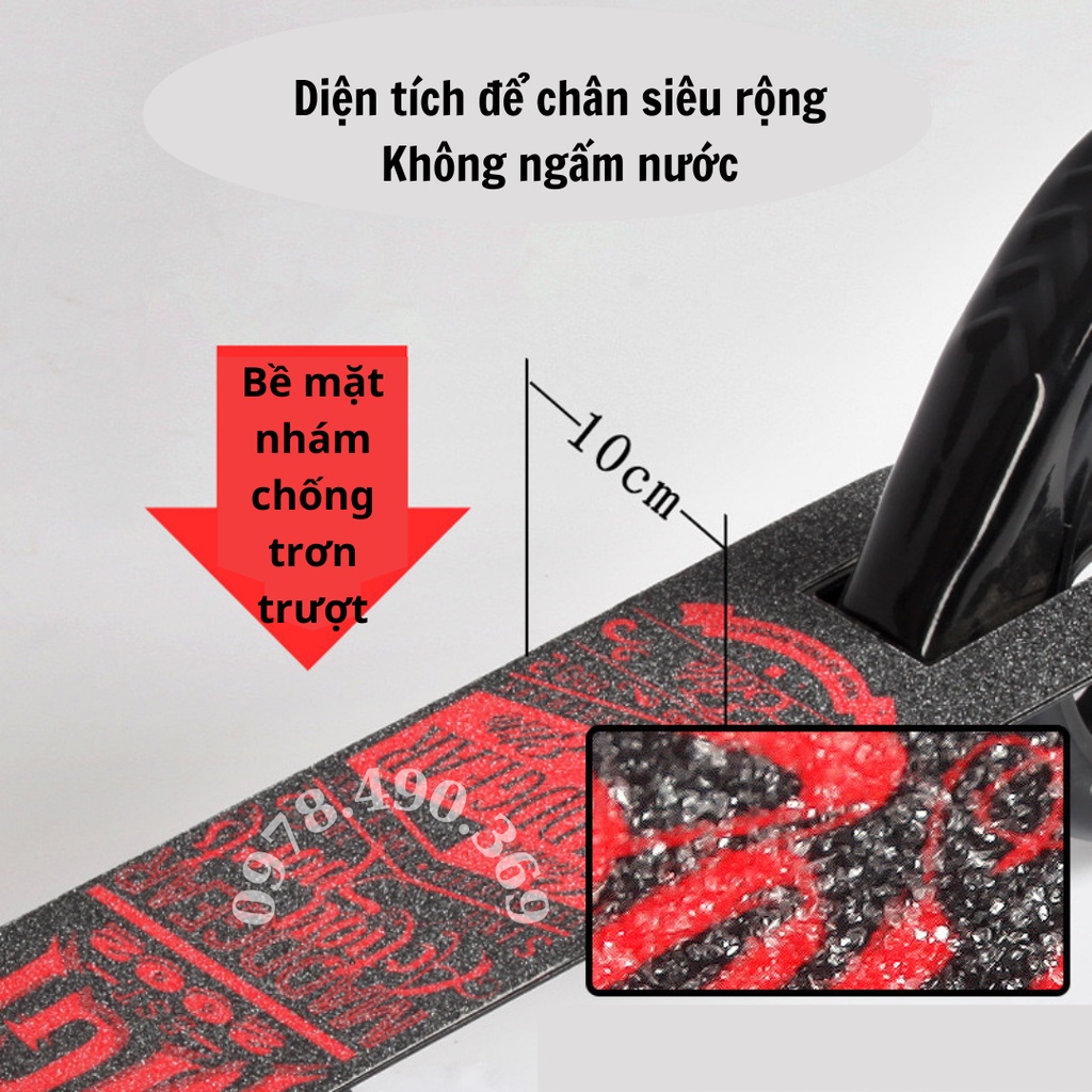 Xe Trượt Scooter cỡ lớn, có phanh tay,chân chống chịu tải đến 150kg cho thiếu niên và người lớn