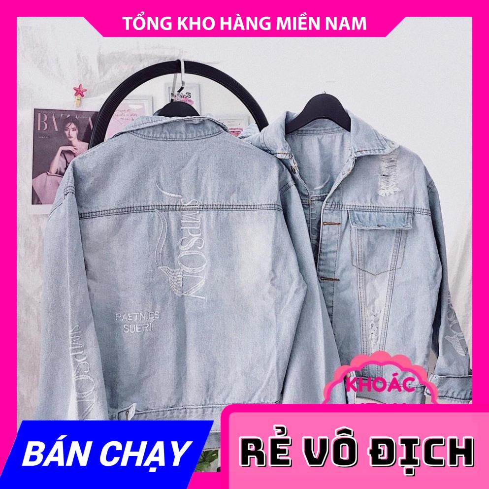 ÁO KHOÁC JEAN THÊU HỌA TIẾT CHẤT NGẦU KJT127 ⚡FREESHIP⚡100% ẢNH THẬT⚡ CHUYÊN SỈ - GIÁ TỐT  MY