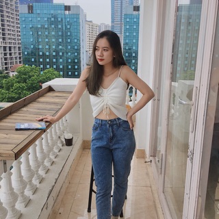 Áo 2 dây len rút dây