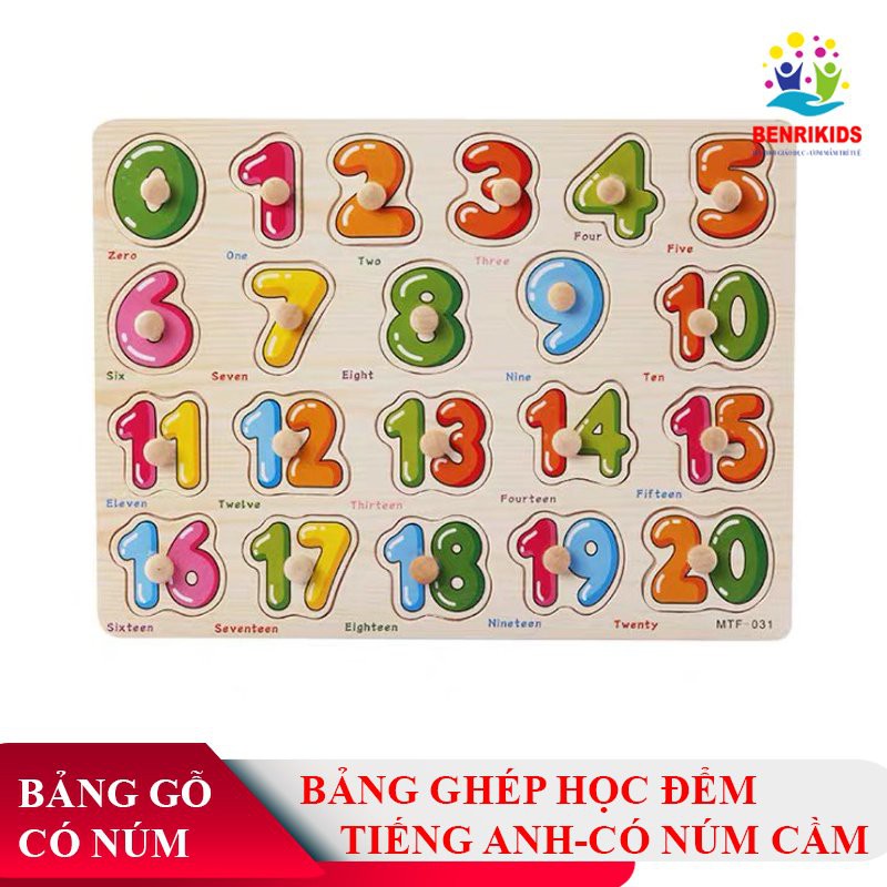 Đồ chơi Lắp ráp bằng Núm gỗ cho Bé(23x30x0.5cm )