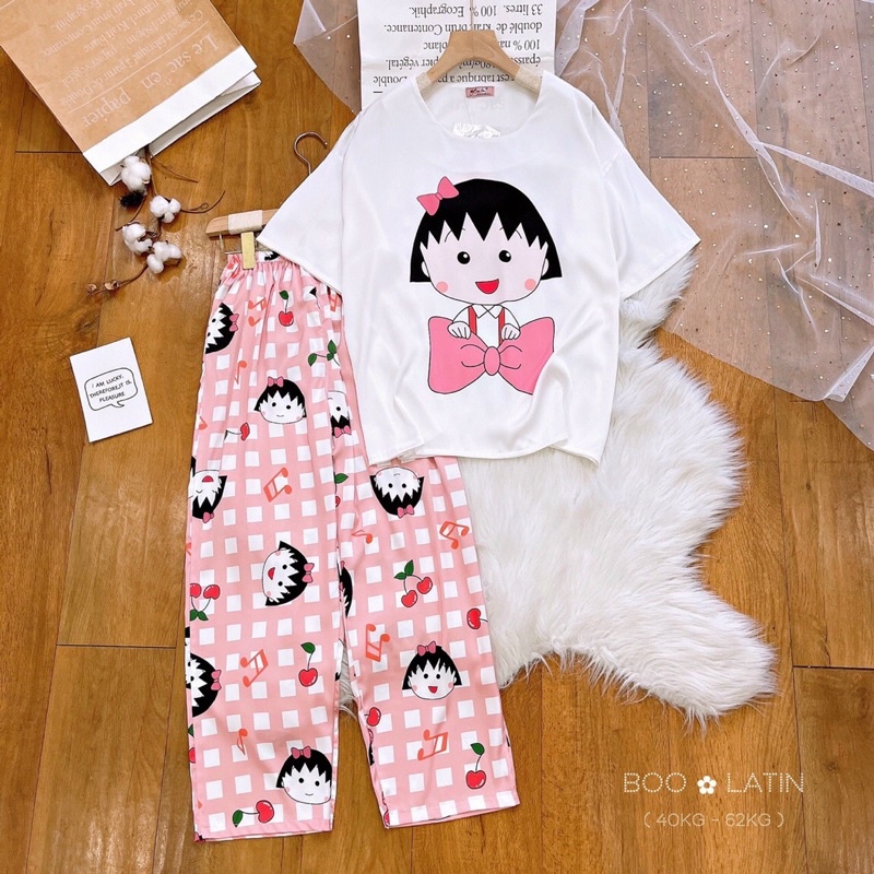 Đồ ngủ, đồ bộ mặc nhà lụa Latin cổ tròn mẫu gấu xinh xắn 40-63kg | BigBuy360 - bigbuy360.vn