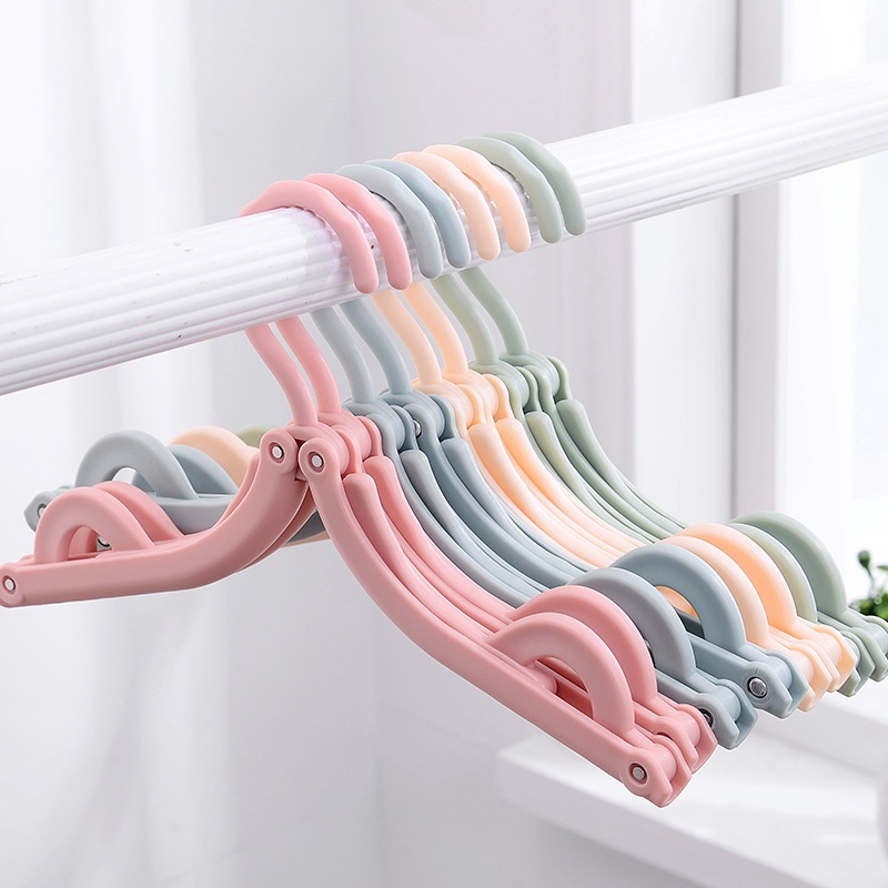 Móc Treo Quần Áo Chống Trượt Bằng Nhựa Có Thể Gấp Gọn Tiện Dụng