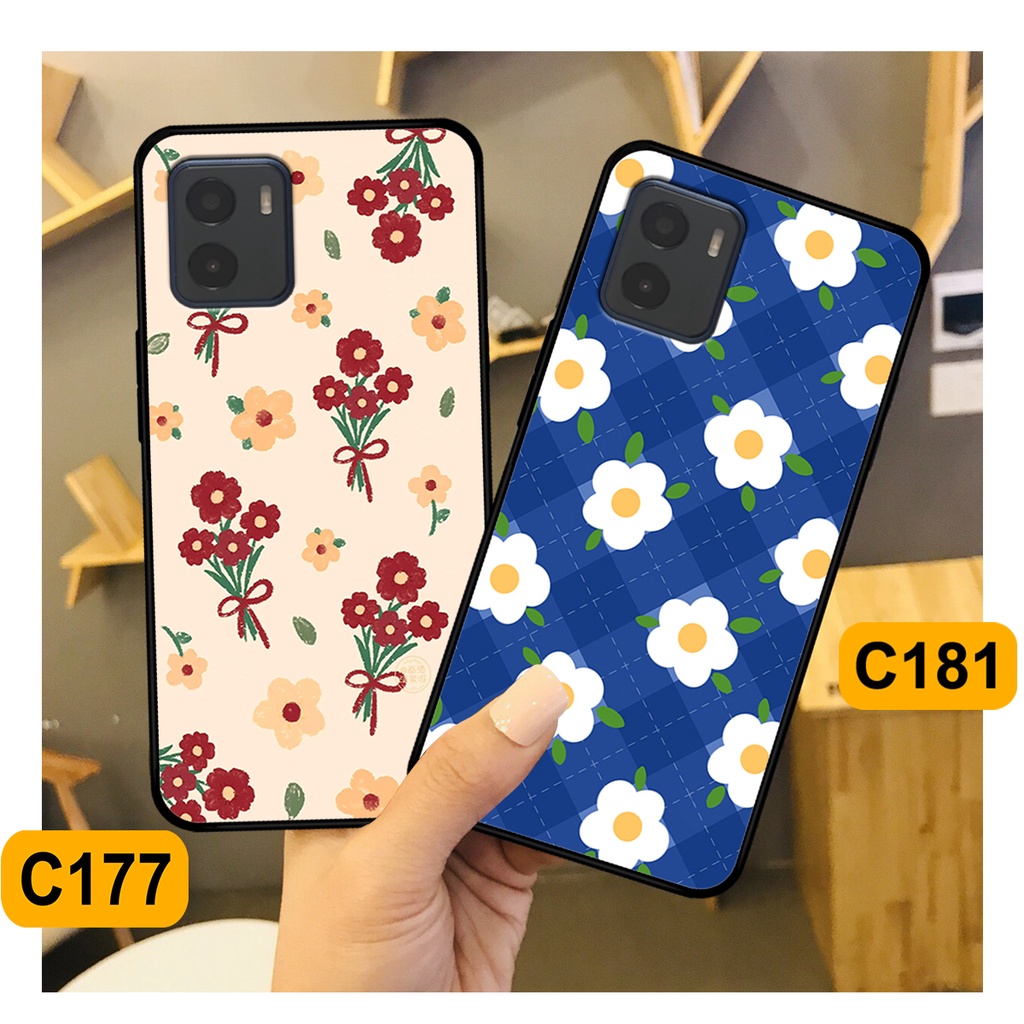 Ốp Vivo Y15s - Y15a in hình hoa cỏ nhẹ nhàng,họa tiết caro xinh xắn.ốp lưng chống sốc