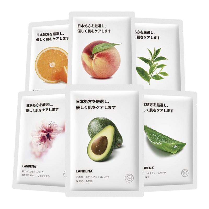 Mặt nạ LANBENA chiết xuất từ trái cây khóa nước cấp ẩm dưỡng trắng da hiệu quả | BigBuy360 - bigbuy360.vn