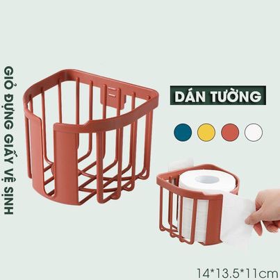 Giỏ đựng giấy vệ sinh dán tường, giỏ treo tường đựng khăn giấy phòng tắm