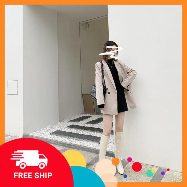 Giày bốt hiệp sĩ ống cao mũi nhọn gót dày đàn hồi cao gót đến đầu gối hợp thời trang cho nữ % &
