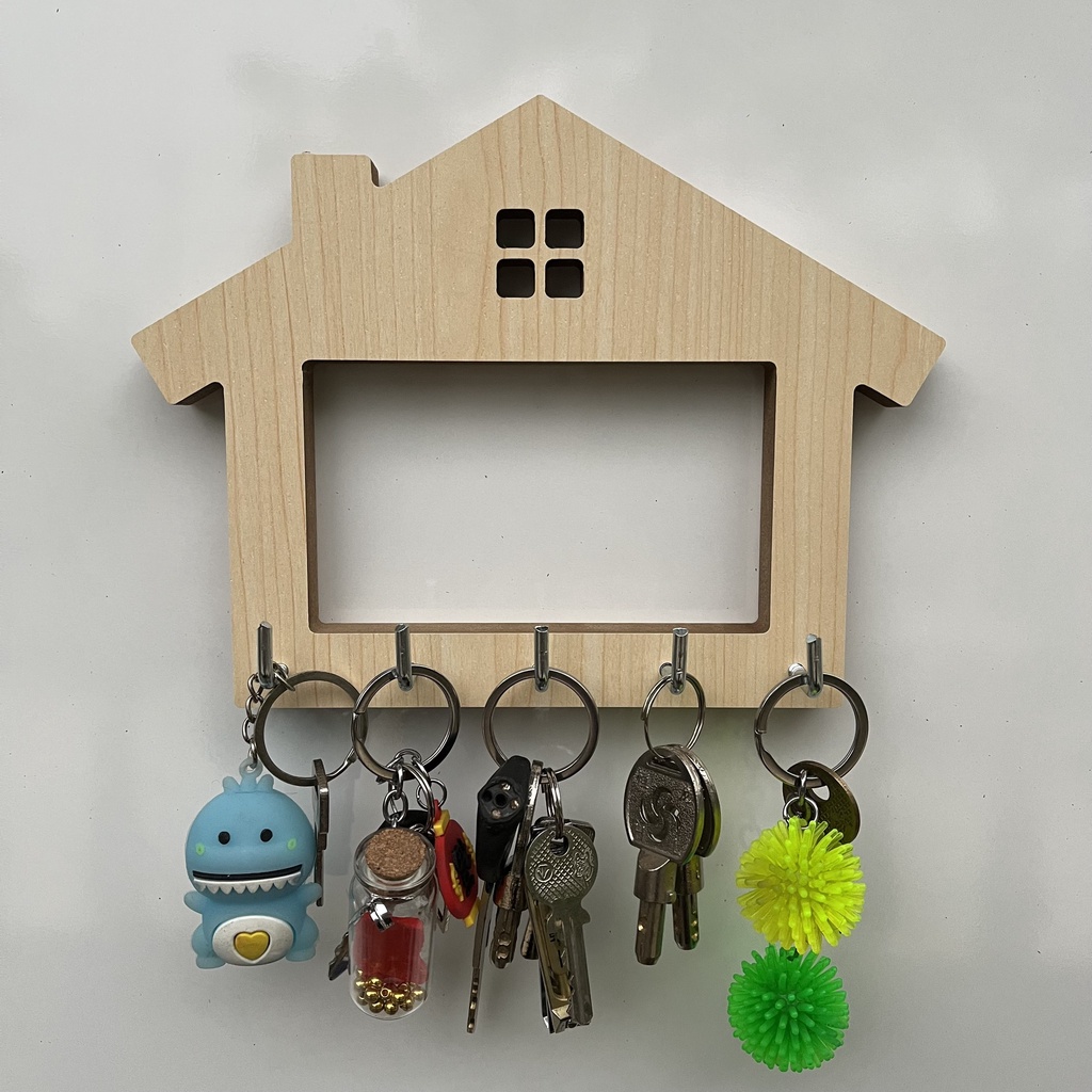 Móc Treo Chìa Khóa Gỗ Dán Tường Decor, Bảng Treo Chìa Khóa Gỗ, Giá Treo Chìa Khóa Gỗ MDF Kích Thước 30x120x1.5cm