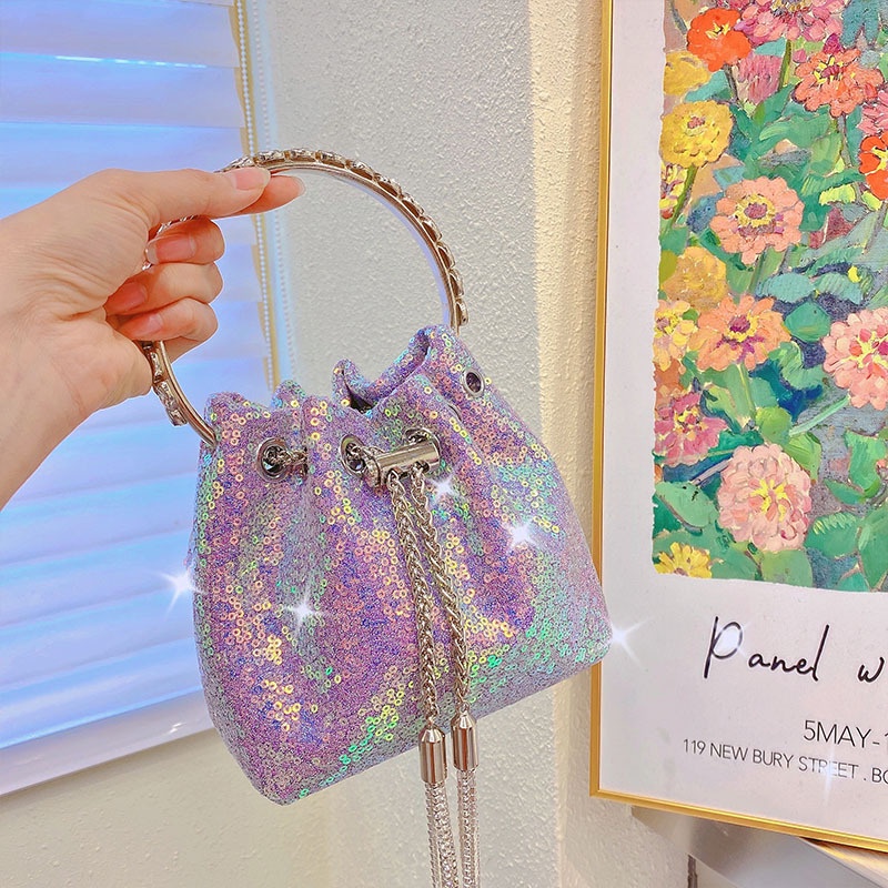 Túi Xách Tay Đính Kim Sa Lấp Lánh Nhiều Màu Sắc 2022