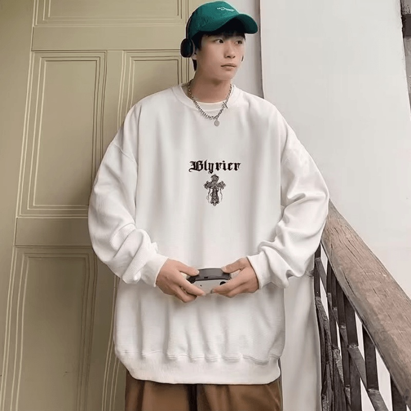 Áo Nỉ Nam Dài Tay Cổ Tròn Thời Trang Hàn