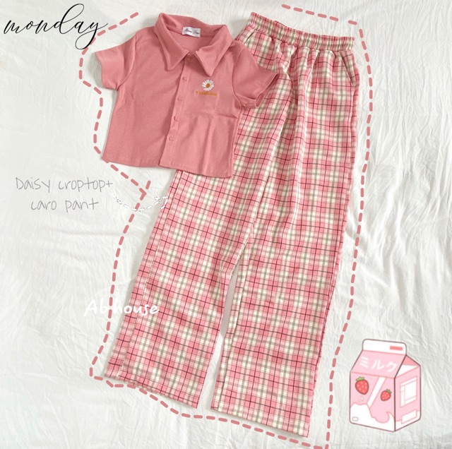 Quần caro Ulzzang ống rộng 02 unisex | BigBuy360 - bigbuy360.vn
