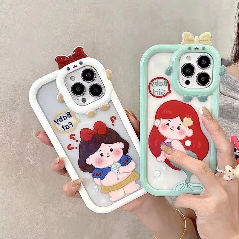 Ốp Điện Thoại Dẻo Trong Suốt Họa Tiết Hoạt Hình Công Chúa Dễ Thương Chống Sốc Cho iPhone 14 13 12 11 Pro Max 2023
