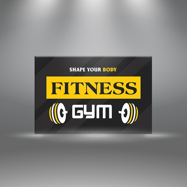 Tranh phòng tập gym “share you body fitness gym” – W399