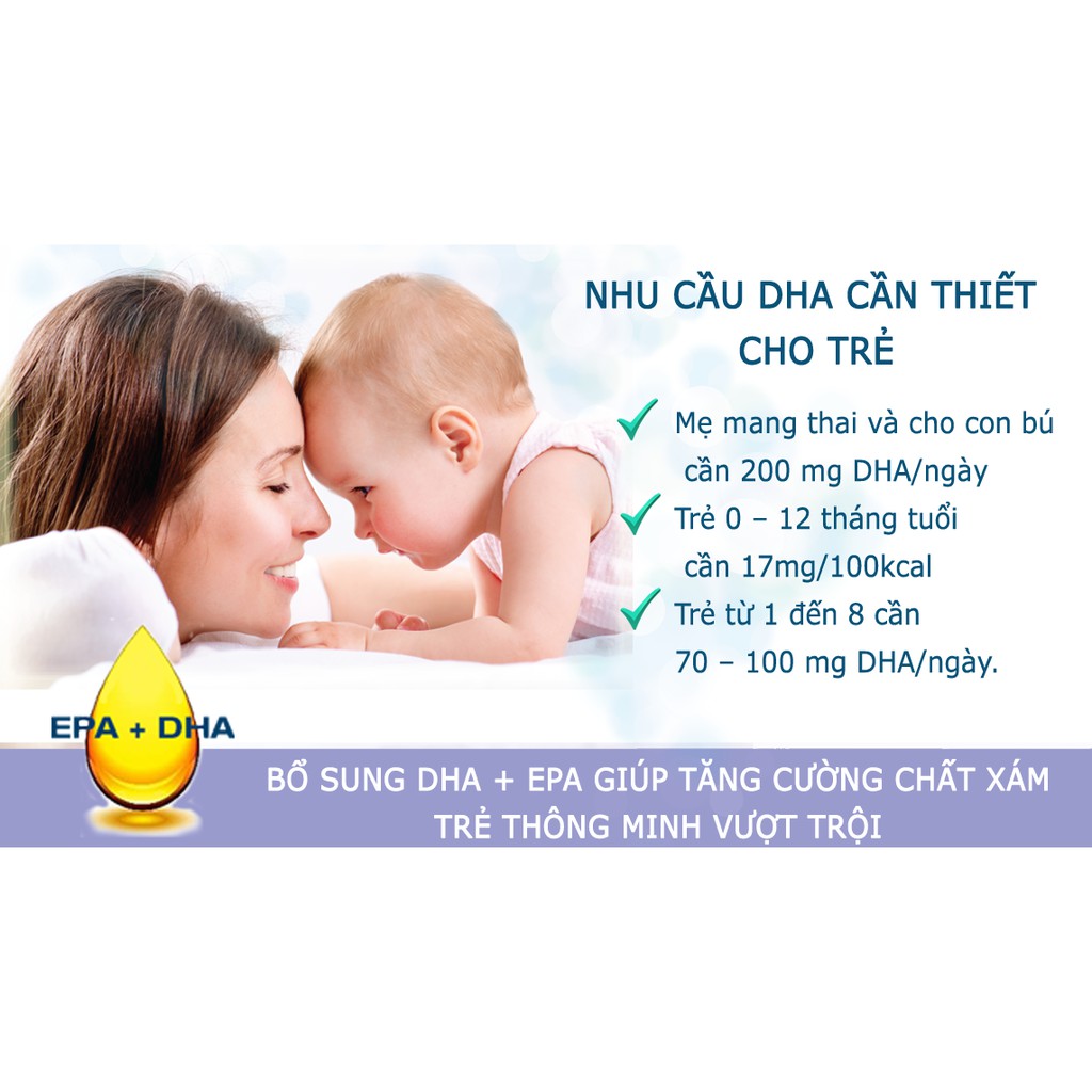 Bổ sung DHA Ultra Pure Brauer Úc cho trẻ từ 7 tháng tuổi