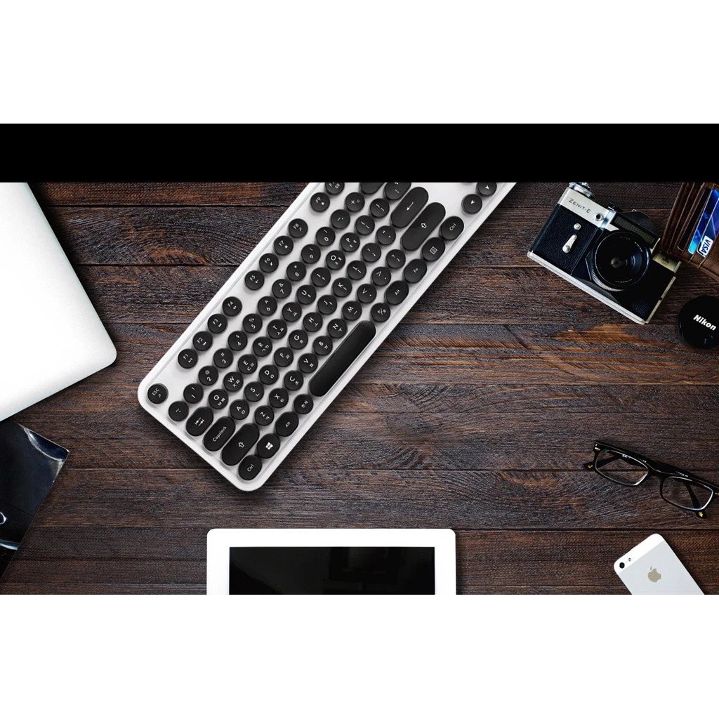 Bàn phím không dây thiết kế Phím Retro Wireless - Keyboard Actto KBD-48