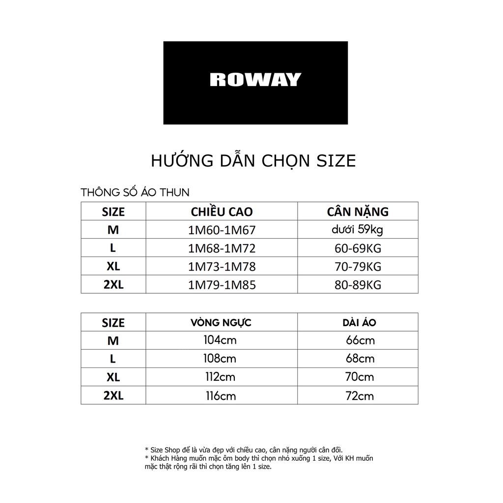 Áo thun nam ROWAY Fullbox, vải Cotton thoáng mát, thấm hút, phông trơn