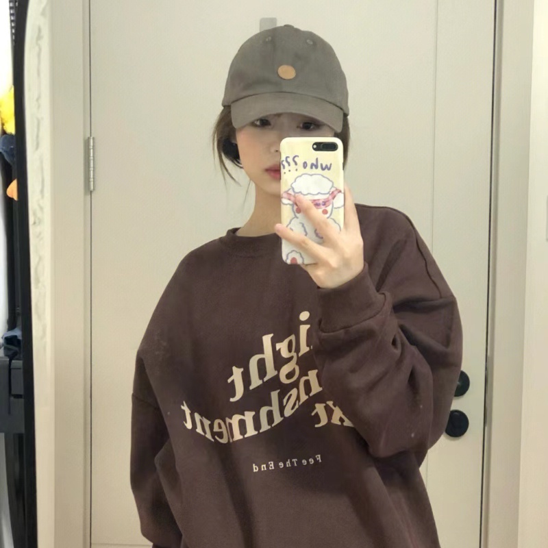 NRVP Mới Áo Thun Tay Dài Dáng Rộng In Chữ Phong Cách Hàn Quốc 2023