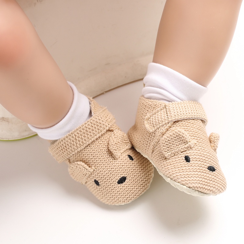 Valen Sina Dép Đan Len Chống Trượt Họa Tiết Hoạt Hình Dễ Thương Cho Bé Tập Đi