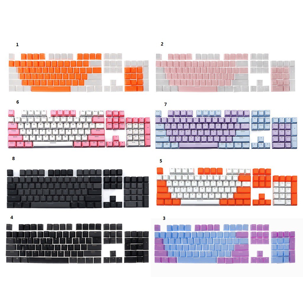 Set 104 nút bàn phím PBT trong mờ cho bàn phím Cherry MX