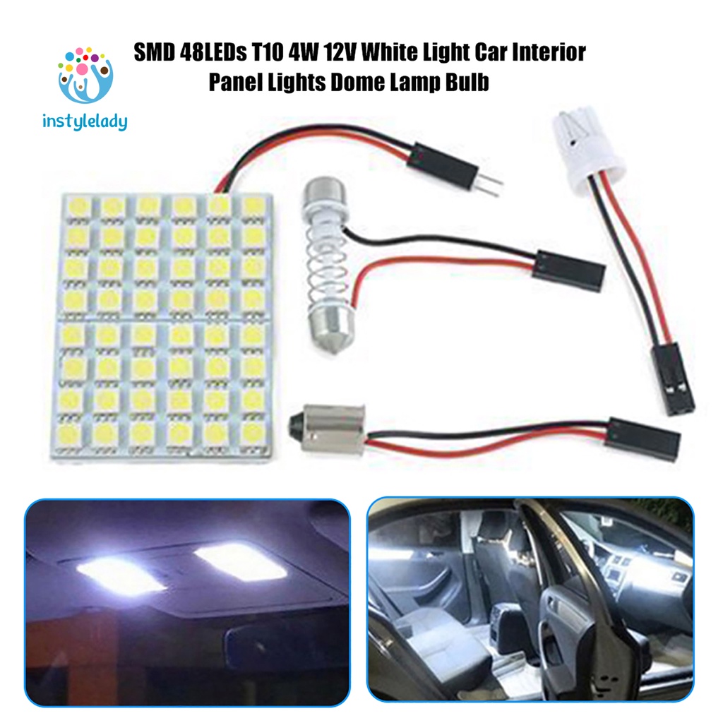 Bảng đèn LED SMD 48leds T10 4W 12V ánh sáng trắng cao cấp cho xe ô tô
