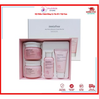 [Tặng 5 Mặt Nạ] Bộ dưỡng trắng da - Bộ dưỡng da hoa anh đào Innisfree Jeju Cherry Blossom Cream Đủ Set